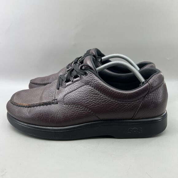 SAS Bout Time Orthopedic Shoes Men Size 11.5 EE Wide Burgundy Comfort Low Oxford
